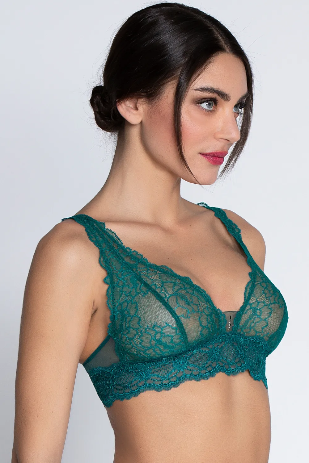 Sublime En Dentelle Wireless Triangle Bra in Green