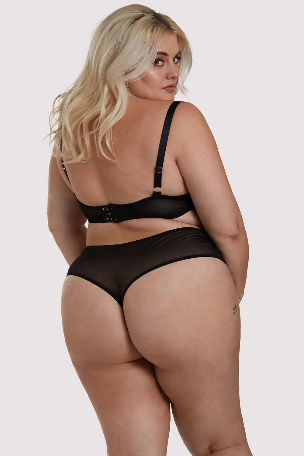 Suede Lace Black Bra