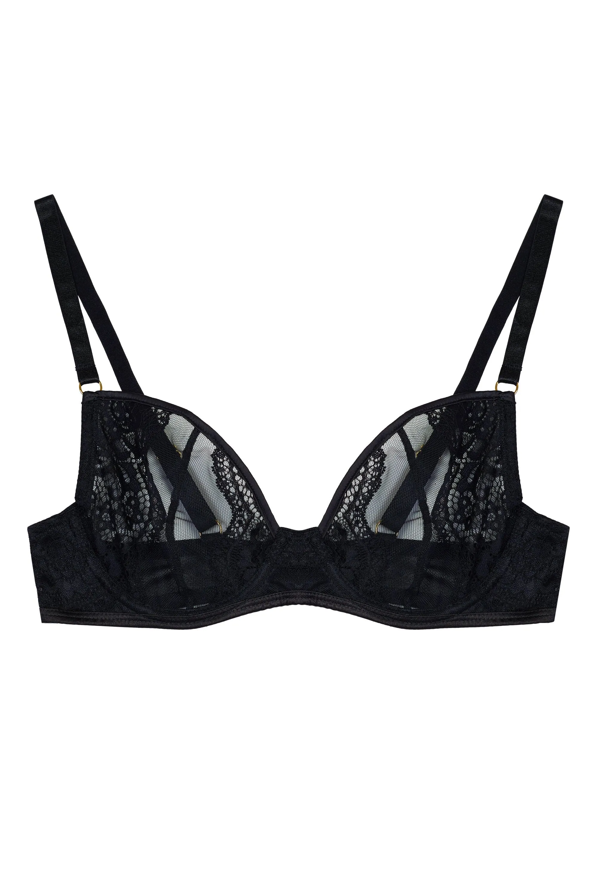 Suede Lace Black Bra