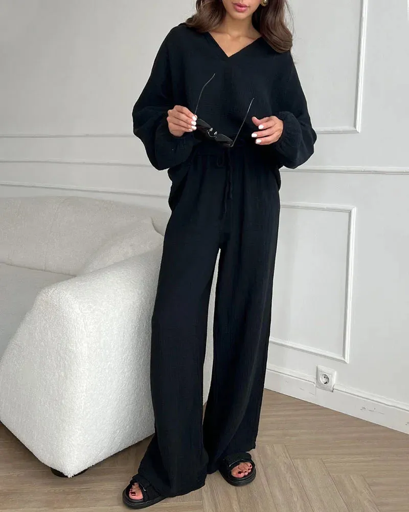 V-Neck Two-piece Set