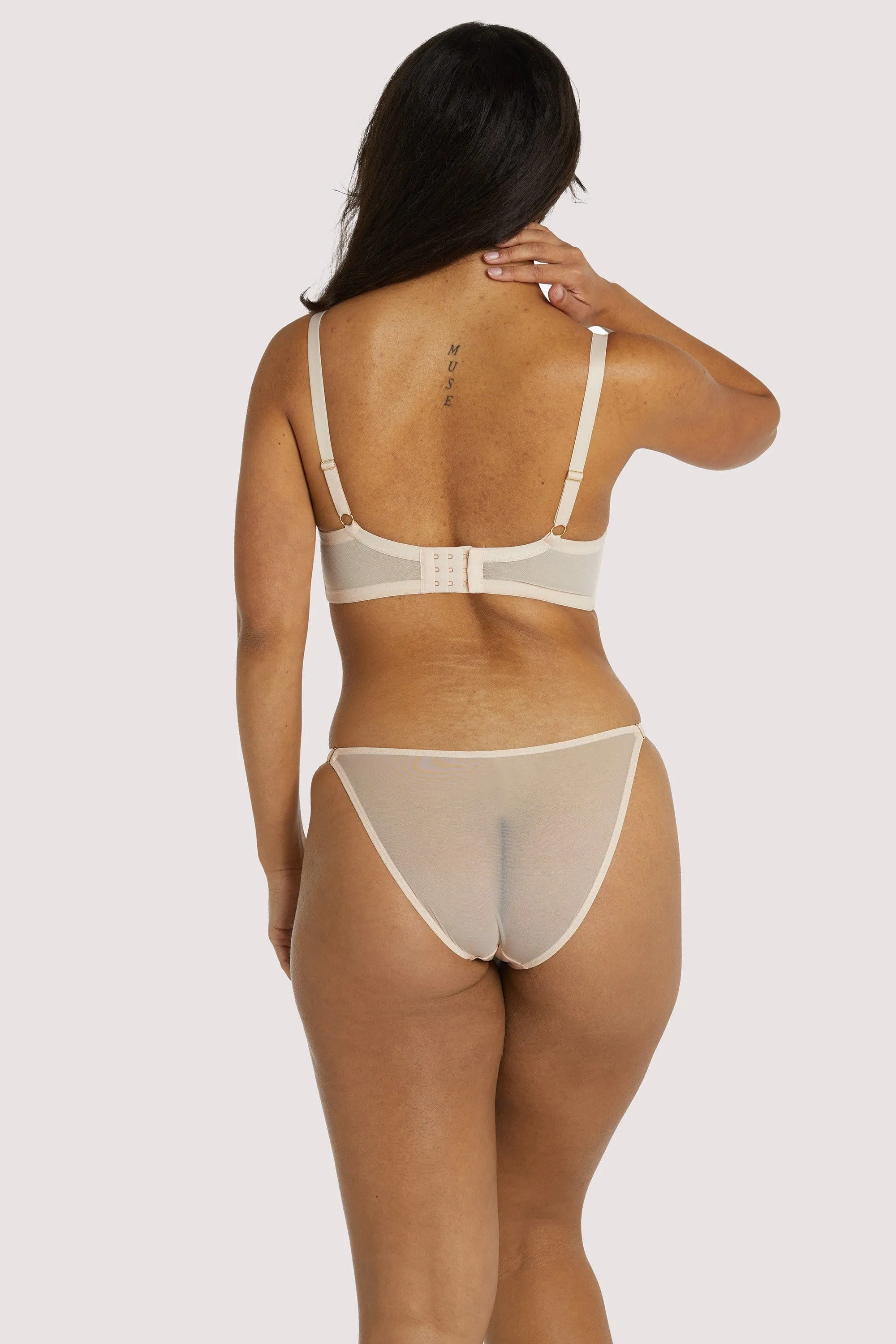 Virginia Peach Guipure Quarter Cup Bra