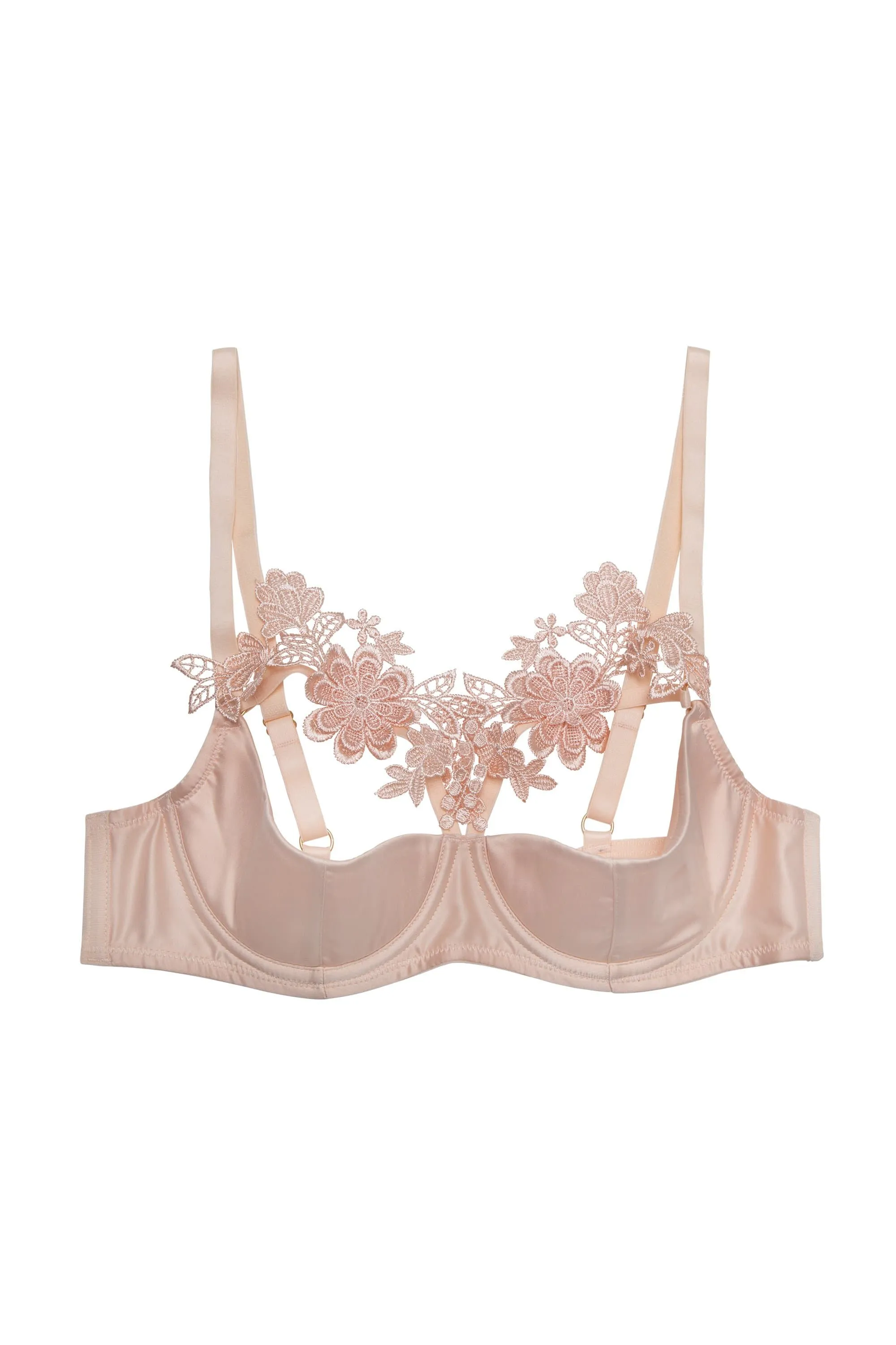 Virginia Peach Guipure Quarter Cup Bra