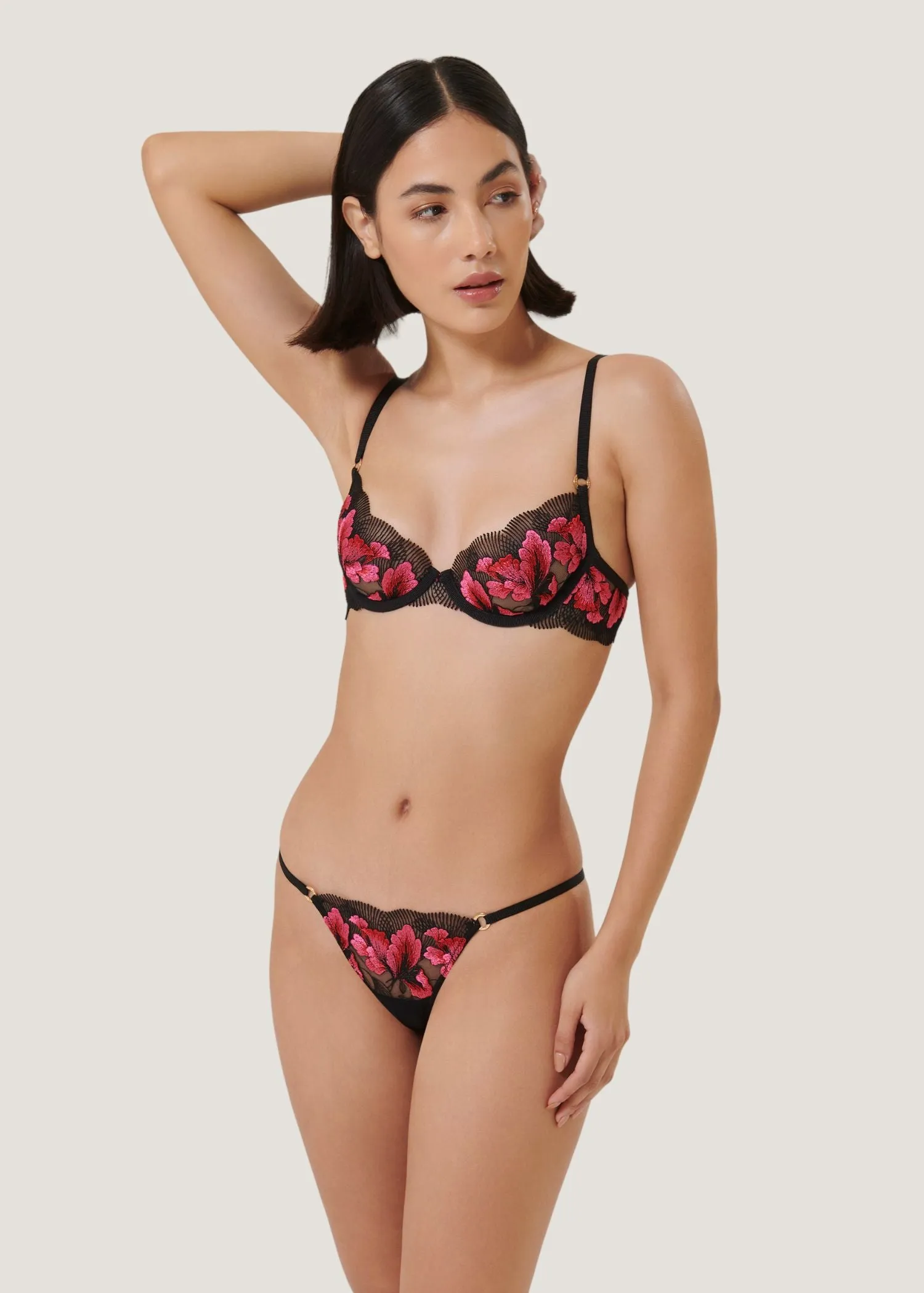 Vivienne Wired Bra (Fuchsia Pink/Red/Black)