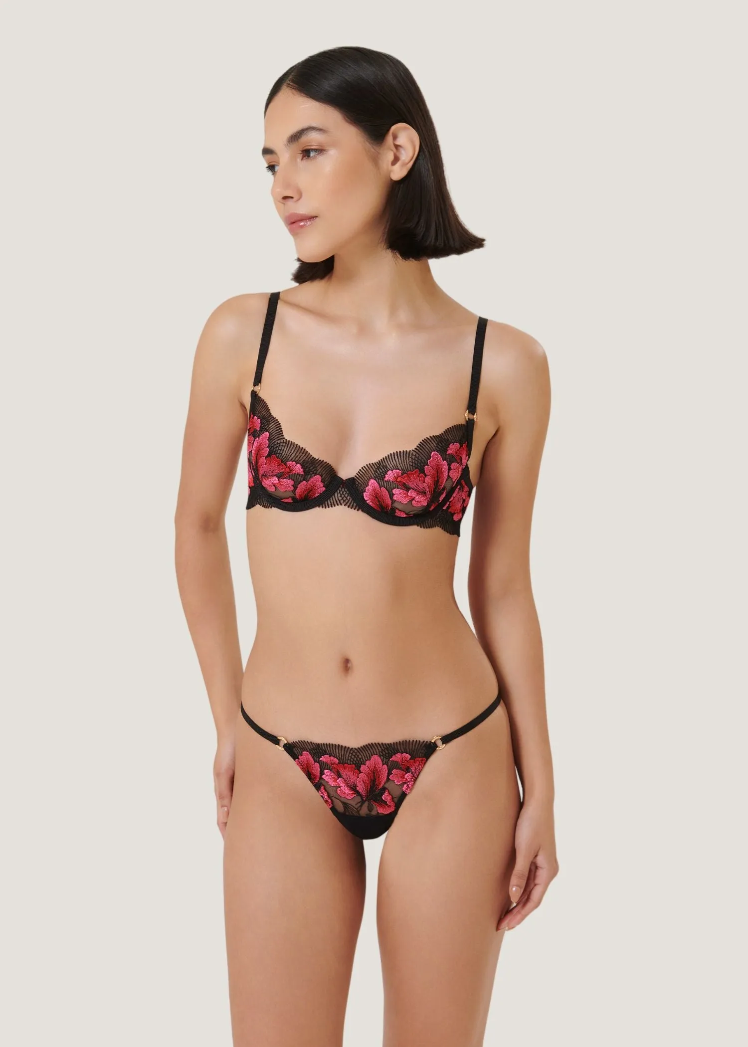 Vivienne Wired Bra (Fuchsia Pink/Red/Black)