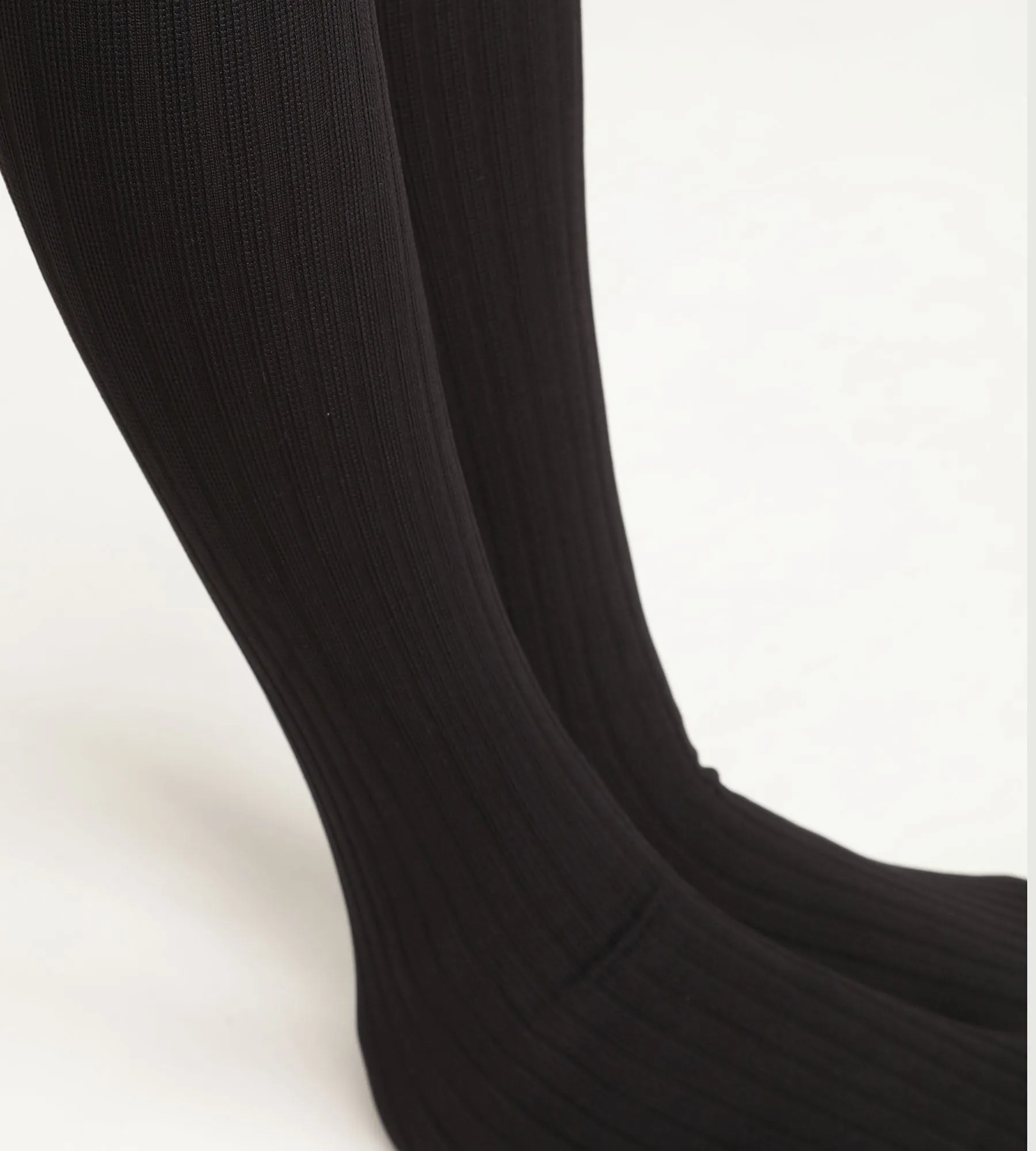 Women's knee-highs in ribbed opaque voile Black Dim Style