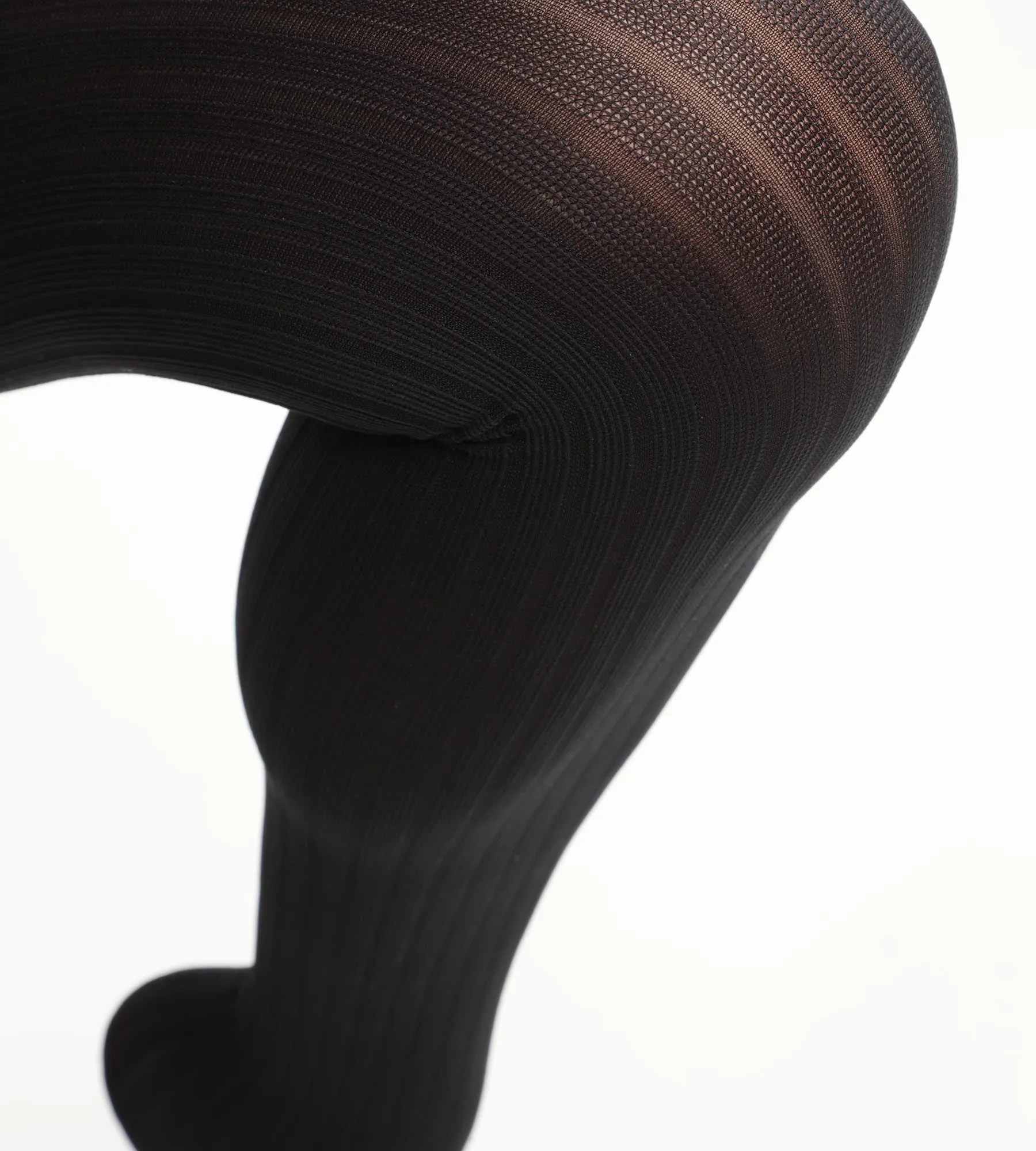 Women's semi-opaque flat rib tights Black Dim Style