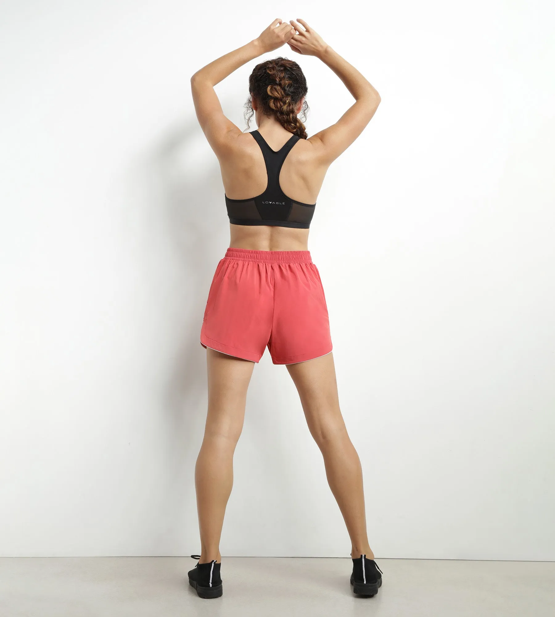 Women's sport shorts in red viscose Dim Move