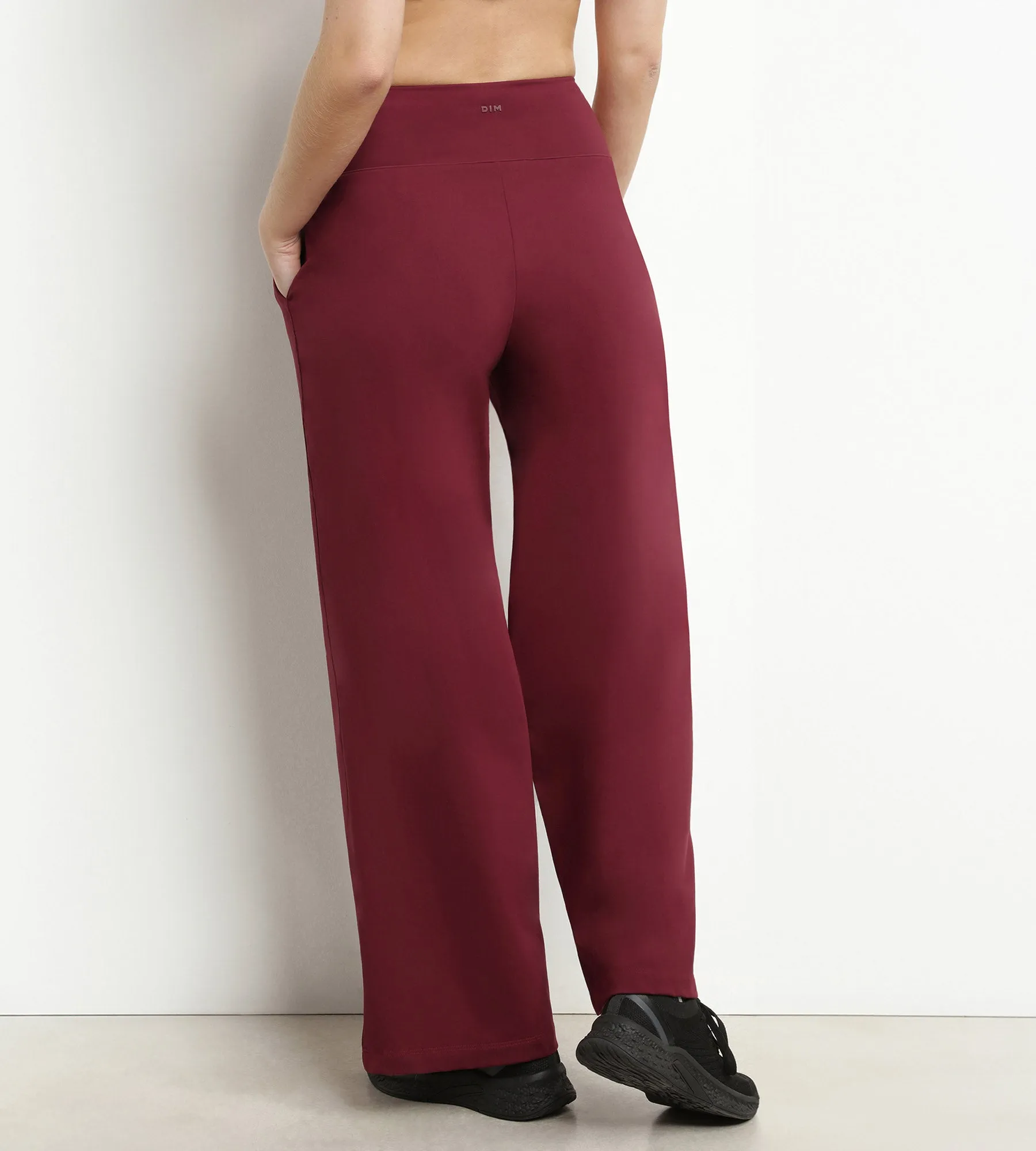 Women's stretch jersey wide-leg sports trousers Bordeaux Dim Move
